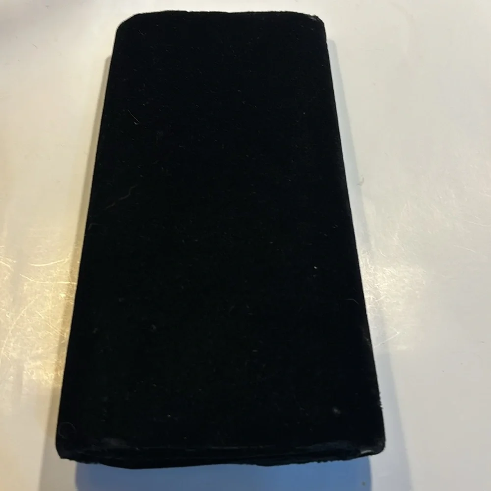 Victoria’s Secret black evening velour clutch black with gold and black inside
